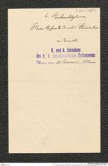 k.k. naturhistorisches Hofmuseum, Intendanzakten 1885-1896 (Hauer), Aktenzahl Z.66.a/1890, Seite 4